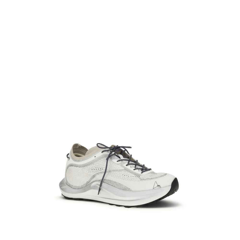 White Fabric Athletic Sneakers