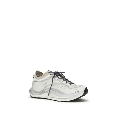 White Fabric Athletic Sneakers