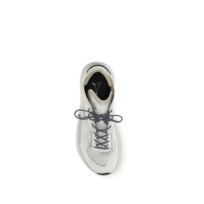 White Fabric Athletic Sneakers