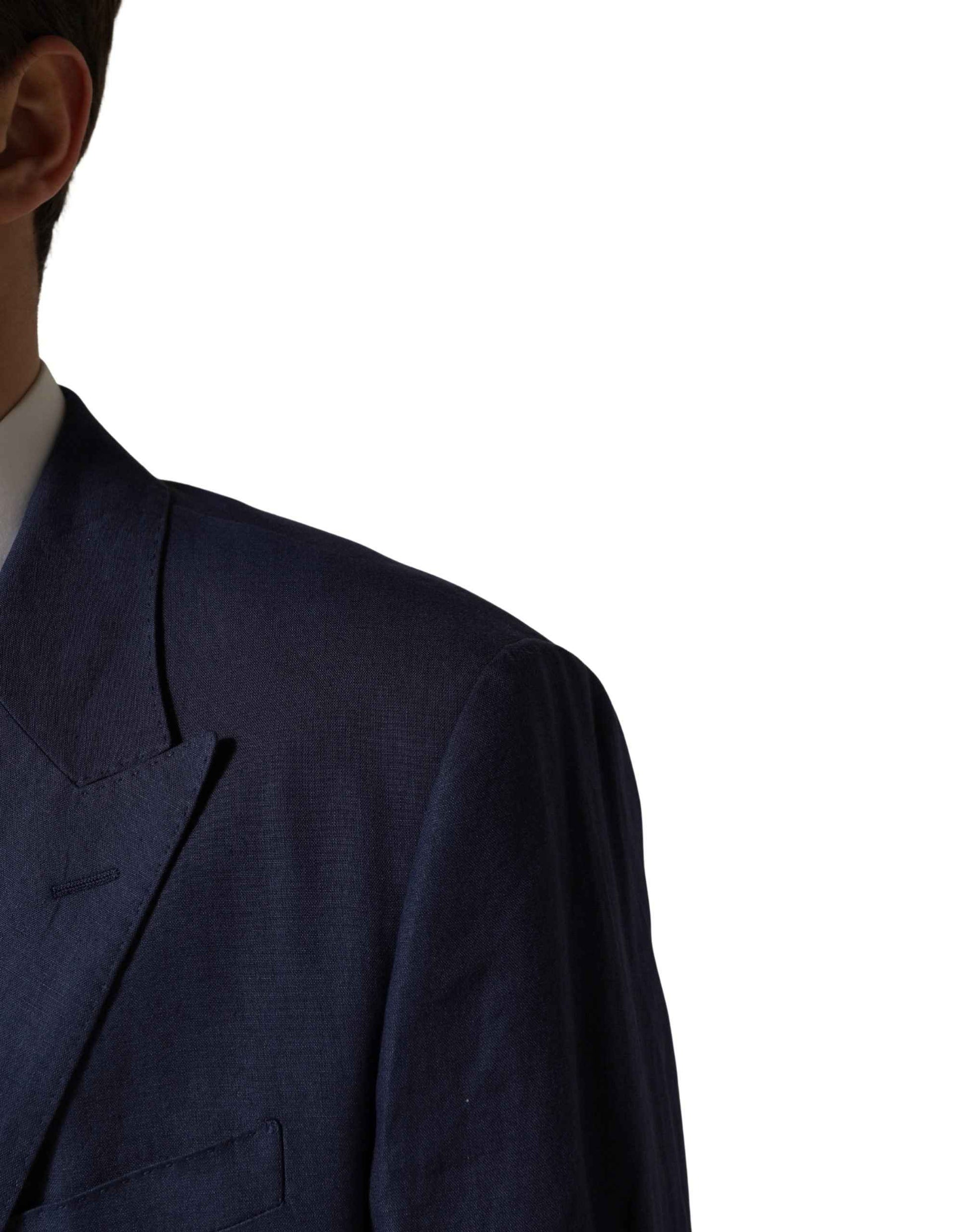 Blue Single Breasted 2 Button Suit Jacket