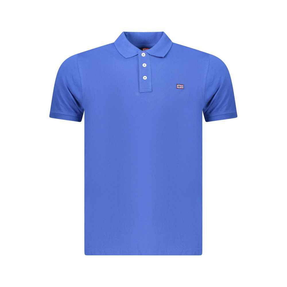 Blue Cotton Men's Polo Shirt