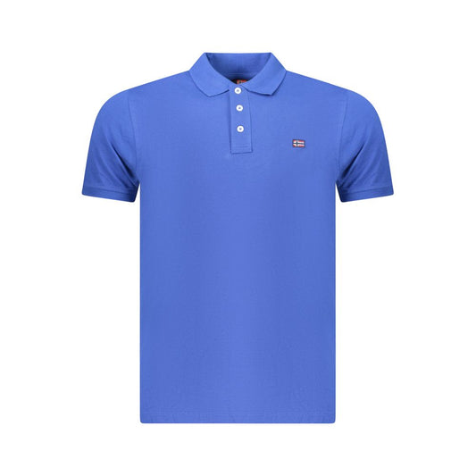 Blue Cotton Polo Shirt