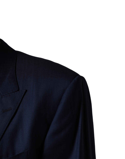 Blue Single Breasted 2 Button Suit Jacket