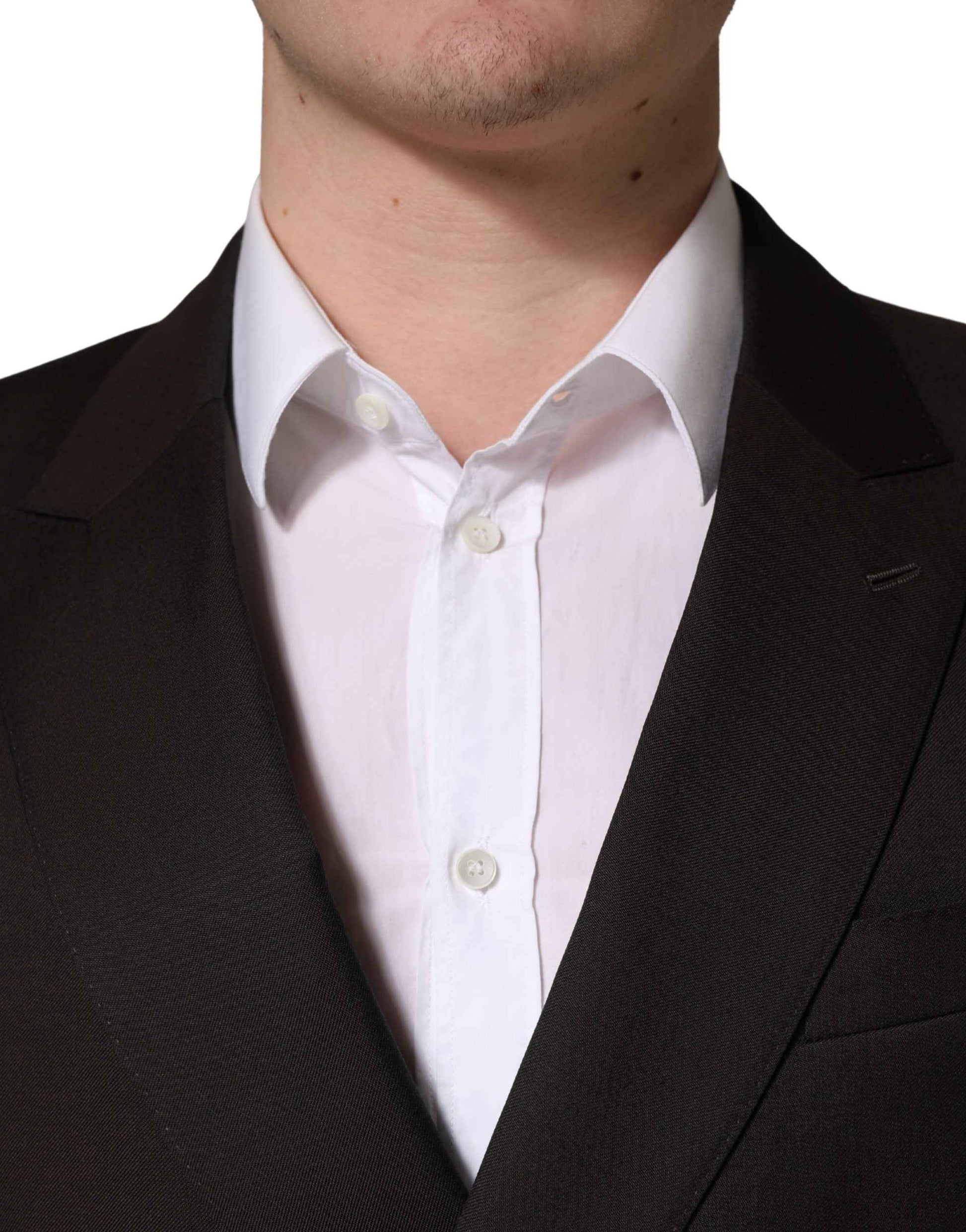 Dark Violet Wool Double Breasted Suit Jacket