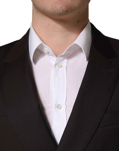 Dark Violet Wool Double Breasted Suit Jacket