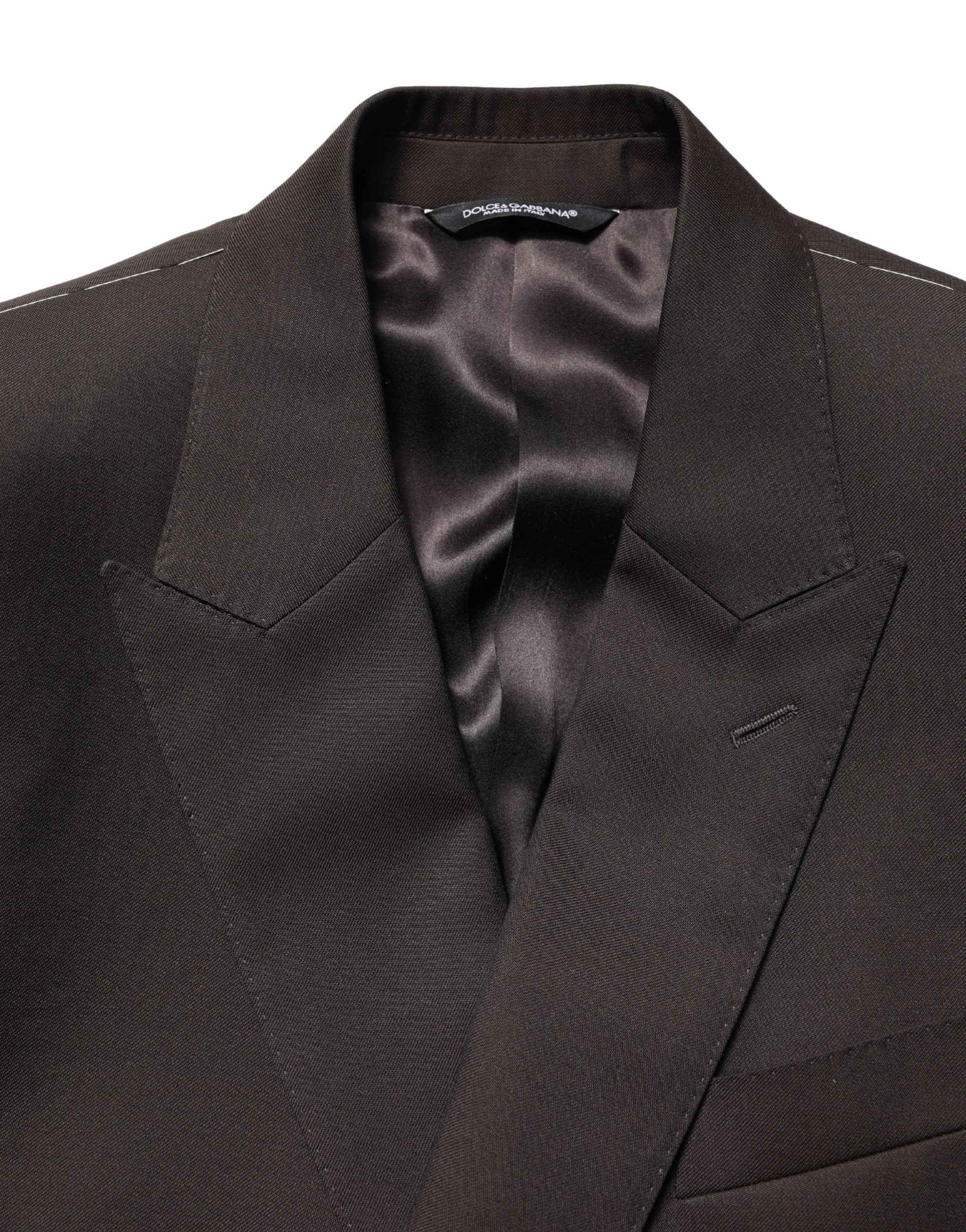 Dark Violet Wool Double Breasted Suit Jacket