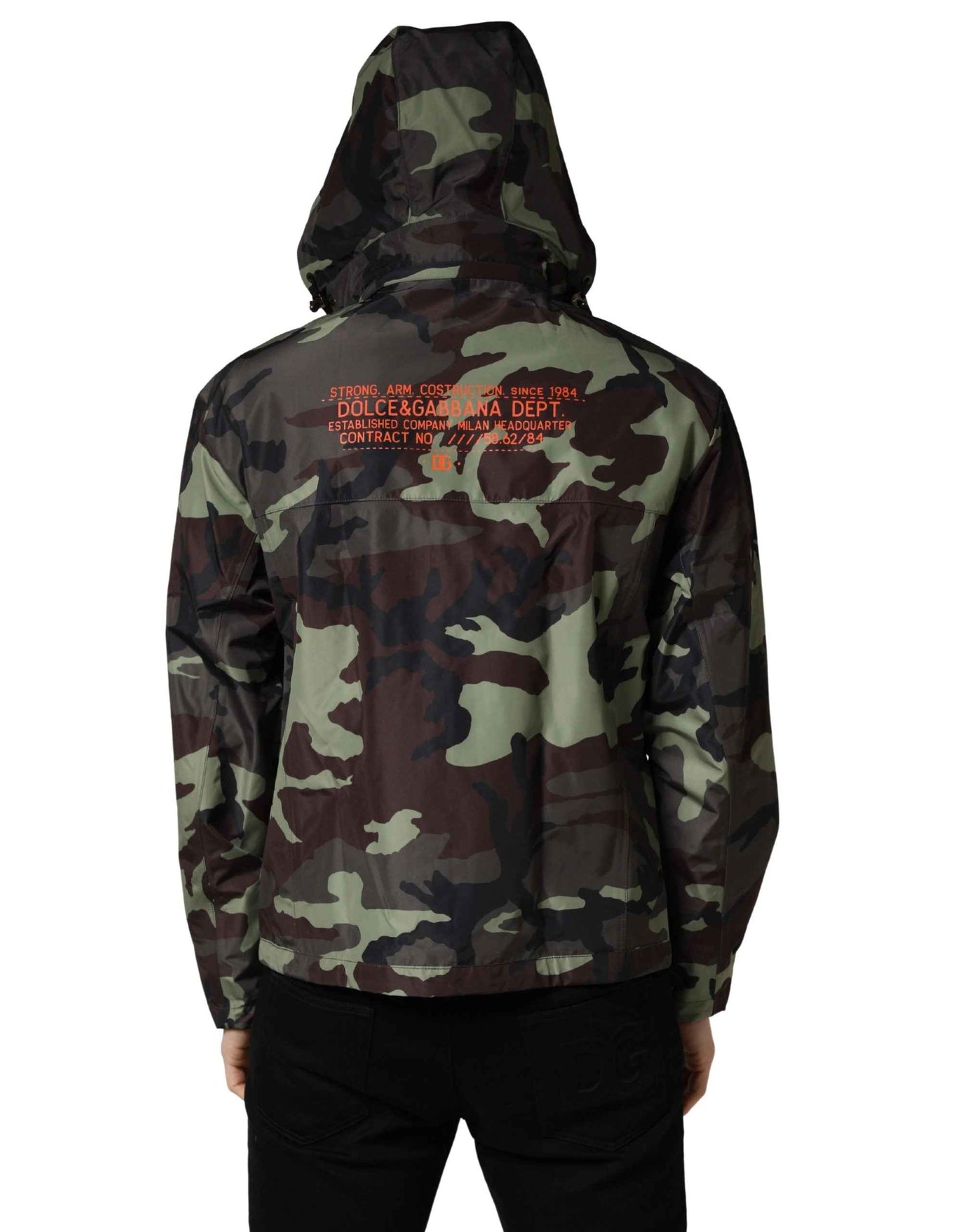 Multicolor Camouflage Hooded Bomber Jacket