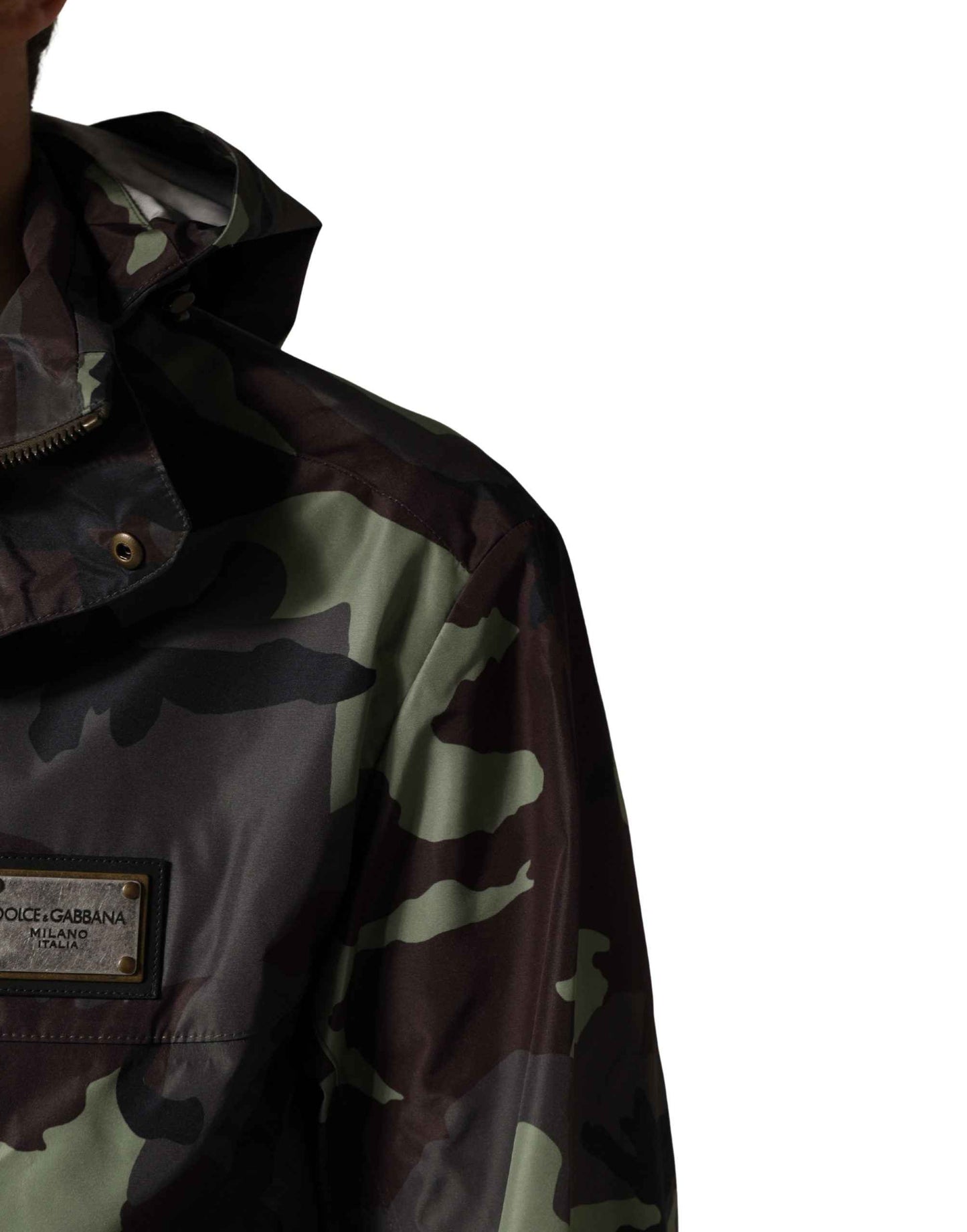 Multicolor Camouflage Hooded Bomber Jacket