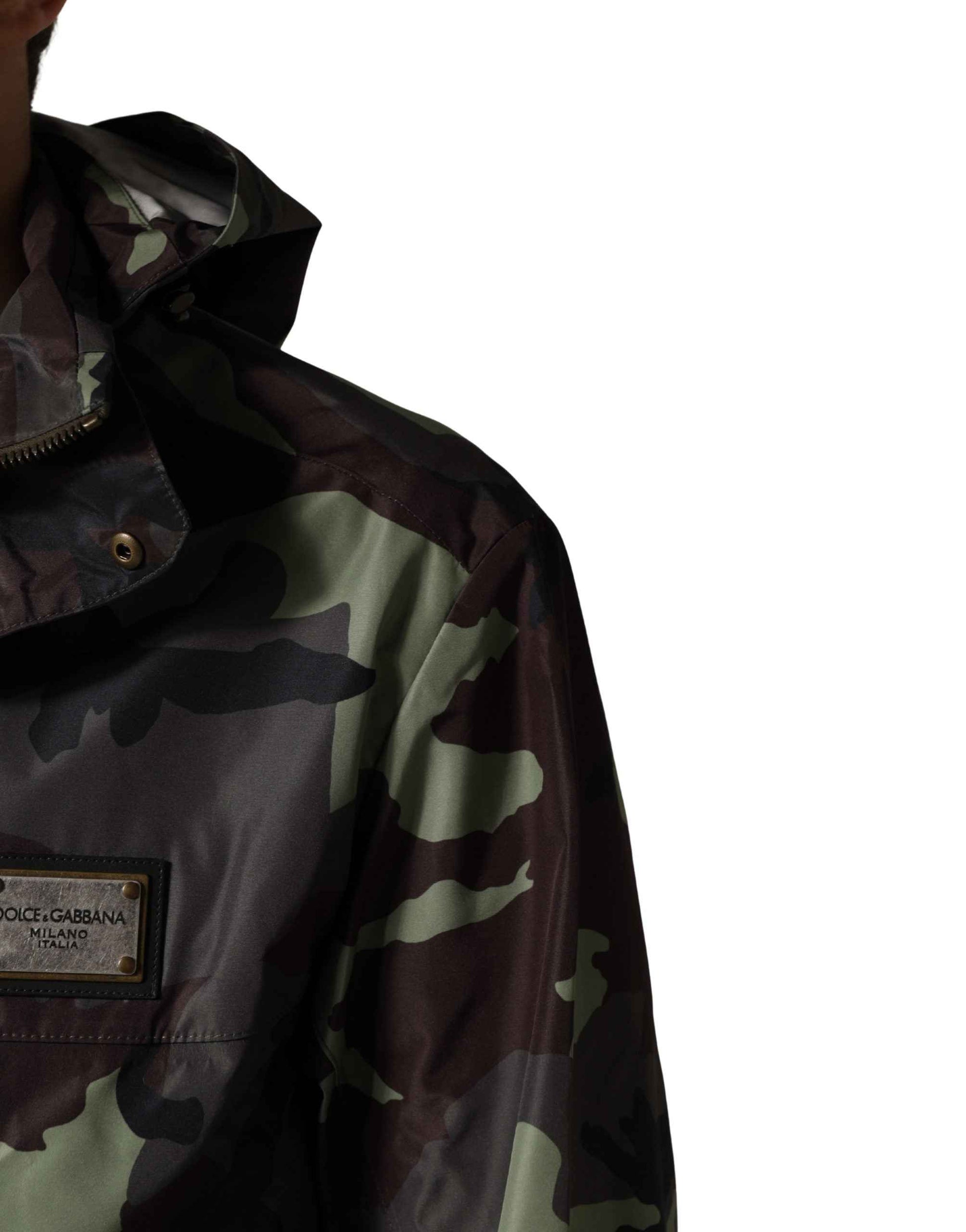 Multicolor Camouflage Hooded Bomber Jacket