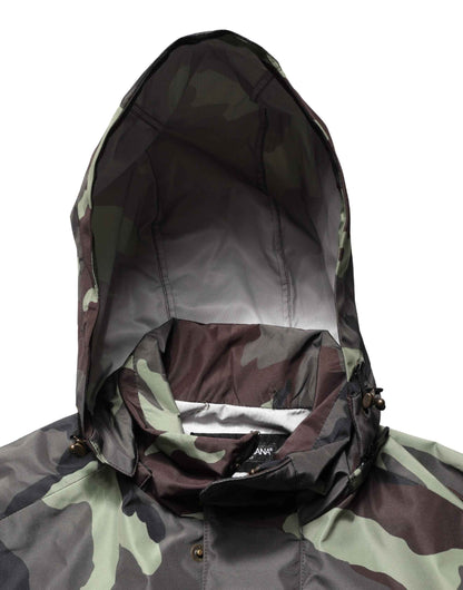Multicolor Camouflage Hooded Bomber Jacket