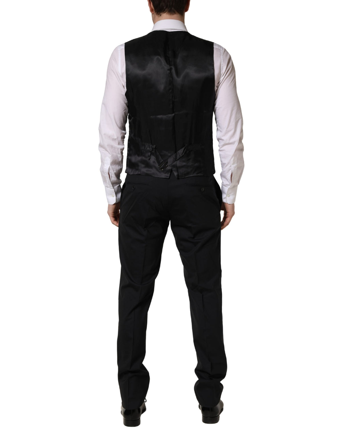 Dark Blue Wool 2 Buttons Formal 3 Piece Men Suit