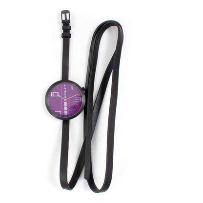 Black Leather Dress Watch