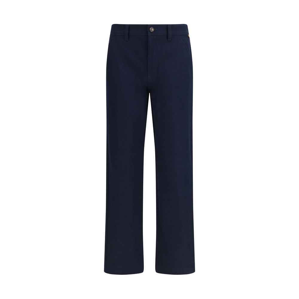 Blue Cotton Chino Pants