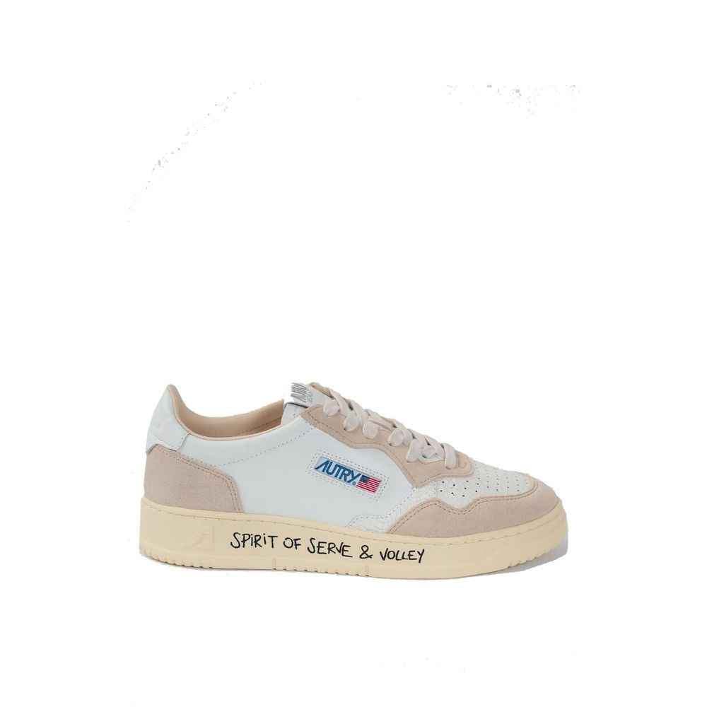 White Goatskin Low Top Sneakers