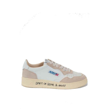 White Goatskin Low Top Sneakers