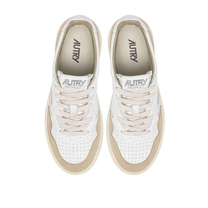White Goatskin Low Top Sneakers