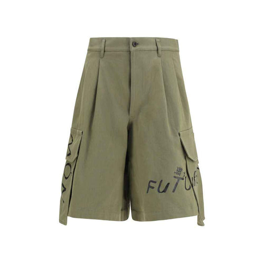 Bicolor Cotton Bermuda Shorts