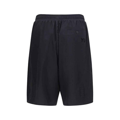 Black Polyester Bermuda Shorts