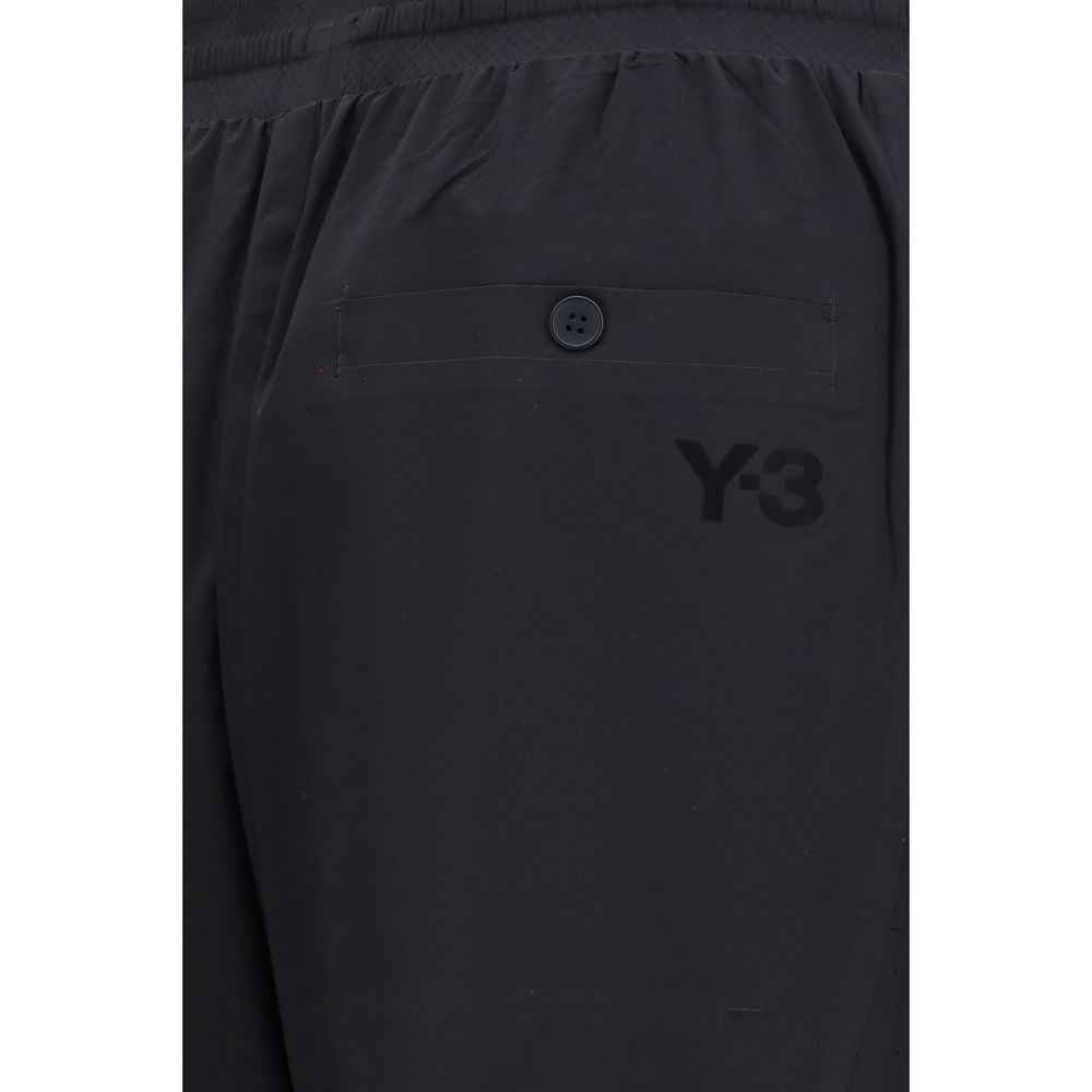 Black Polyester Bermuda Shorts