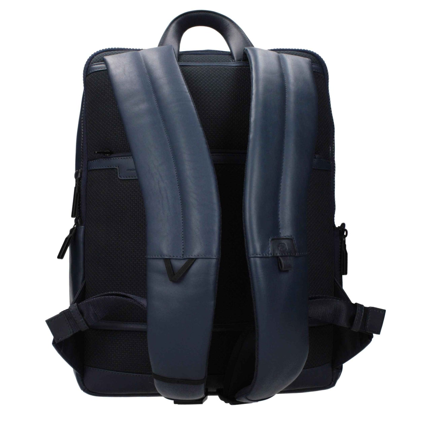 Blue Leather Backpack