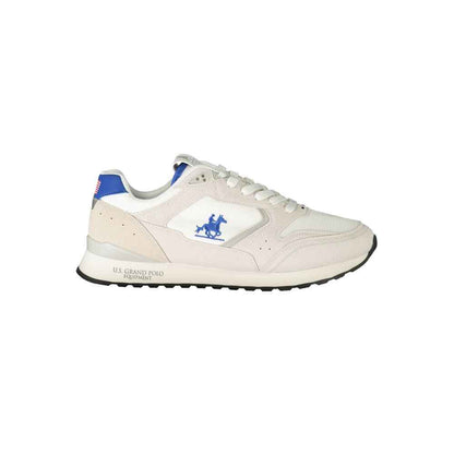White Polyester Men's Sneaker