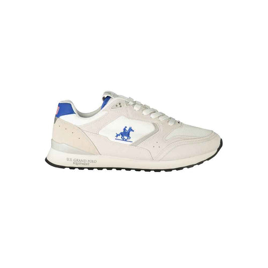White Polyester Men's Sneaker