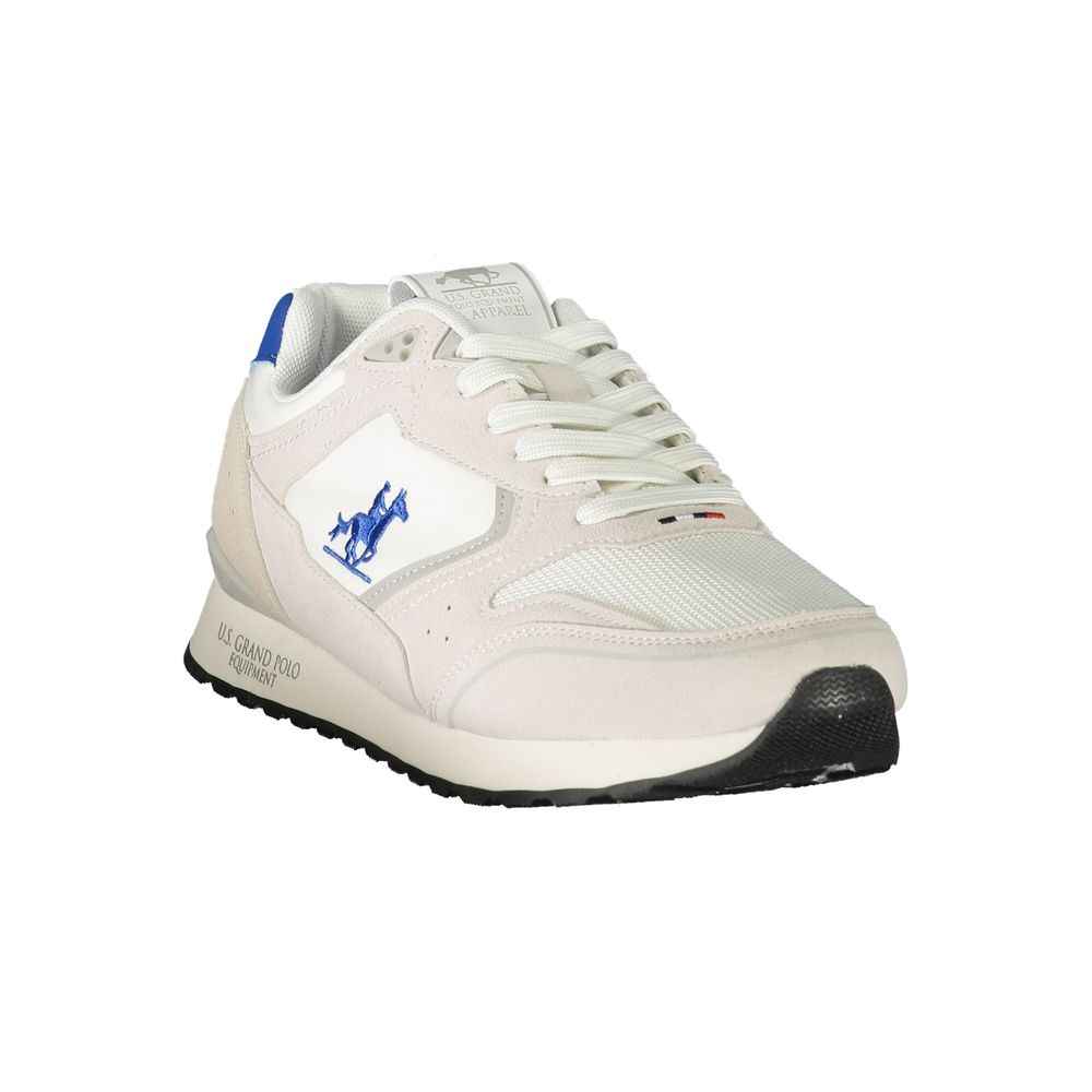 White Polyester Men's Sneaker