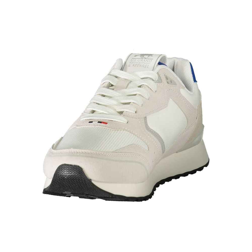 White Polyester Men's Sneaker