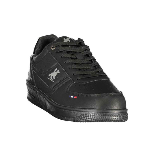 Black Polyurethane Men's Sneaker
