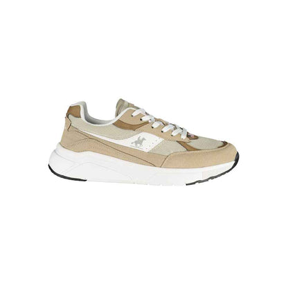 Beige Polyurethane Mens Sneaker