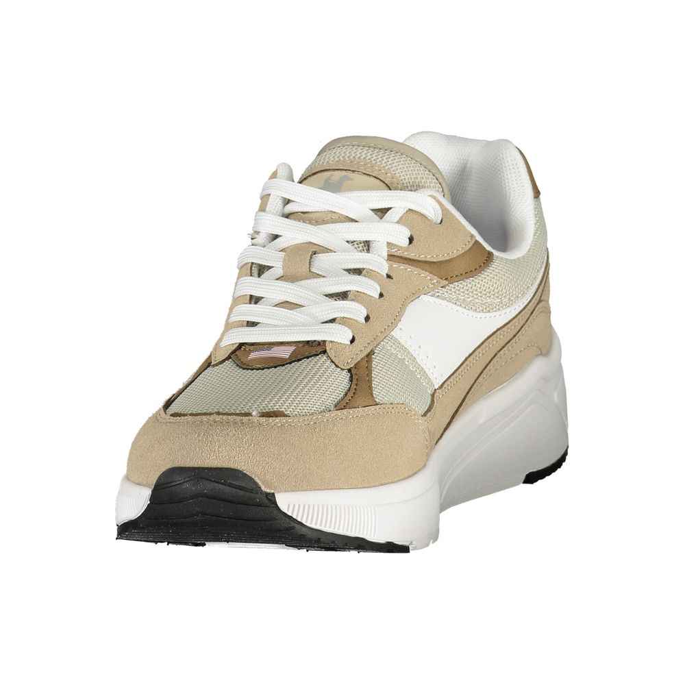 Beige Polyurethane Mens Sneaker