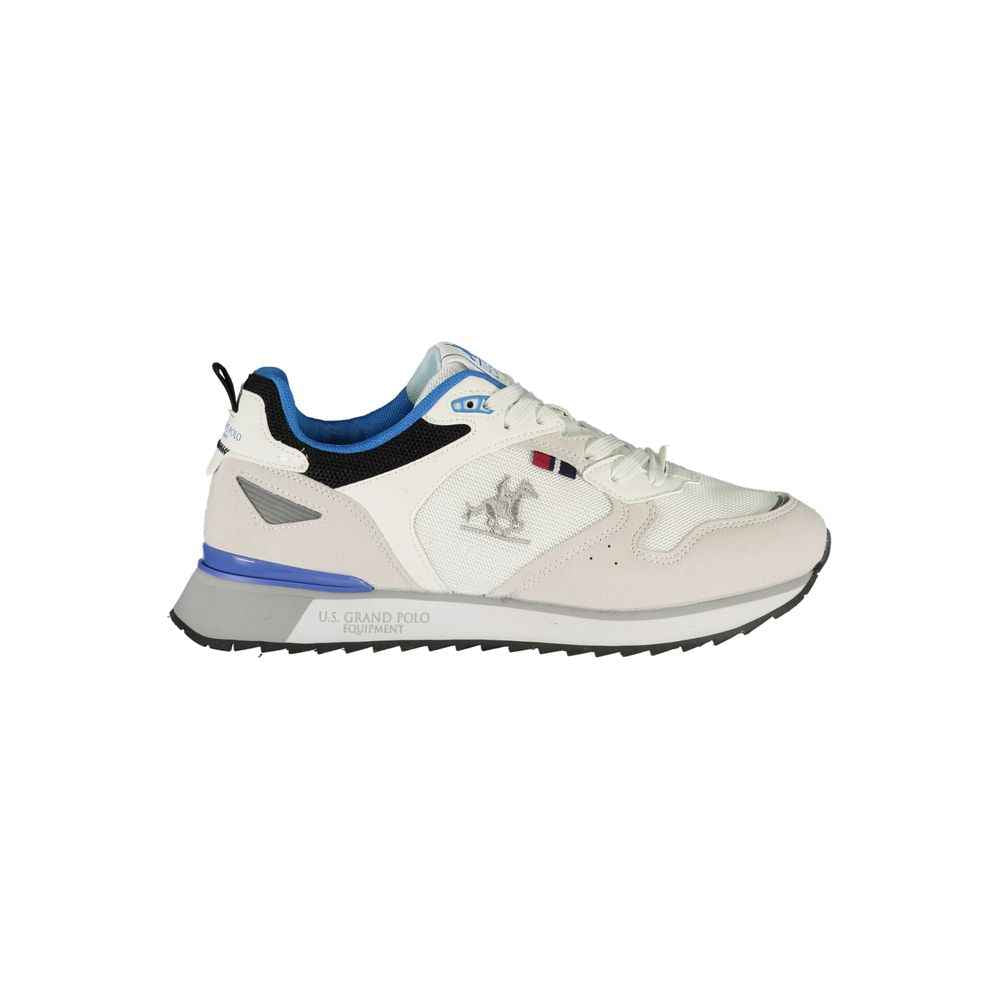 White Polyester Men's Sneaker