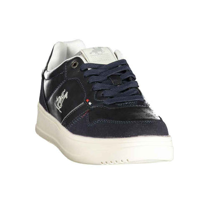 Blue Polyester Men's Sneaker