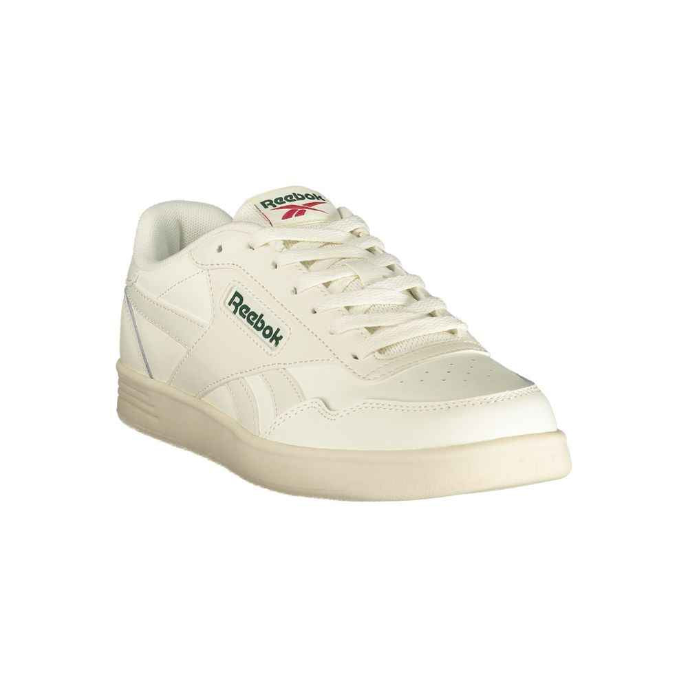 White Polyester Athletic Sneakers