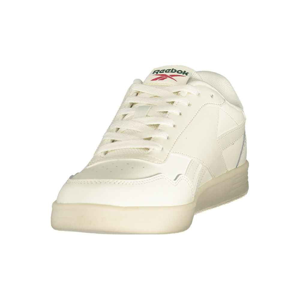 White Polyester Athletic Sneakers
