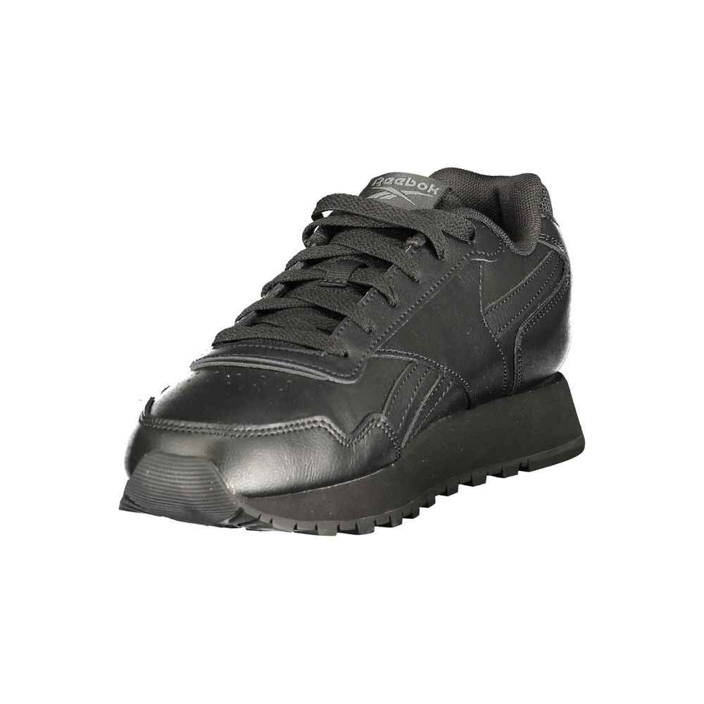 Black Polyester Athletic Sneakers