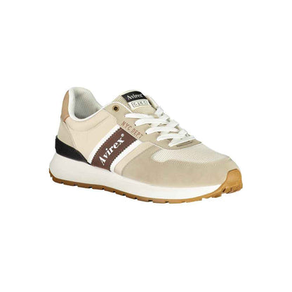 Beige Polyurethane Mens Sneaker