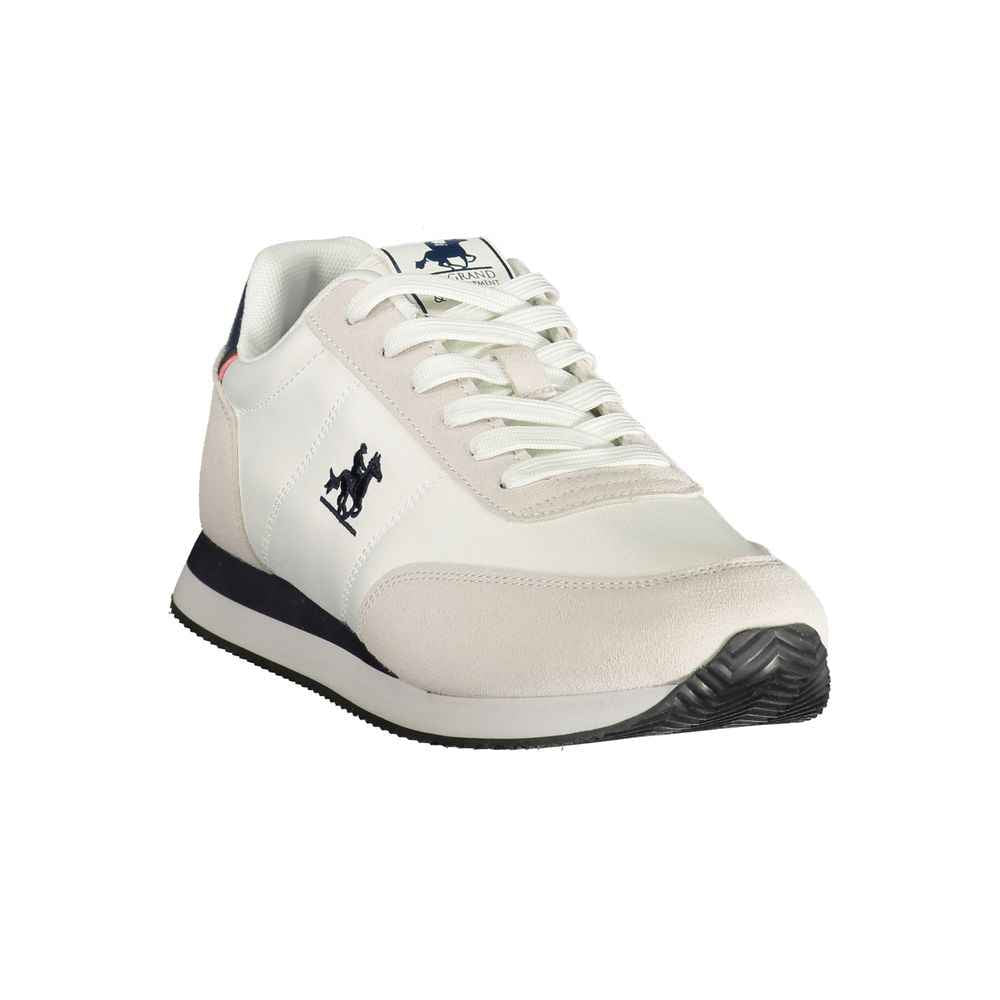 White Polyester Men's Sneaker