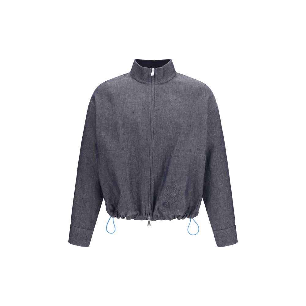 Blue Linen Denim Jacket