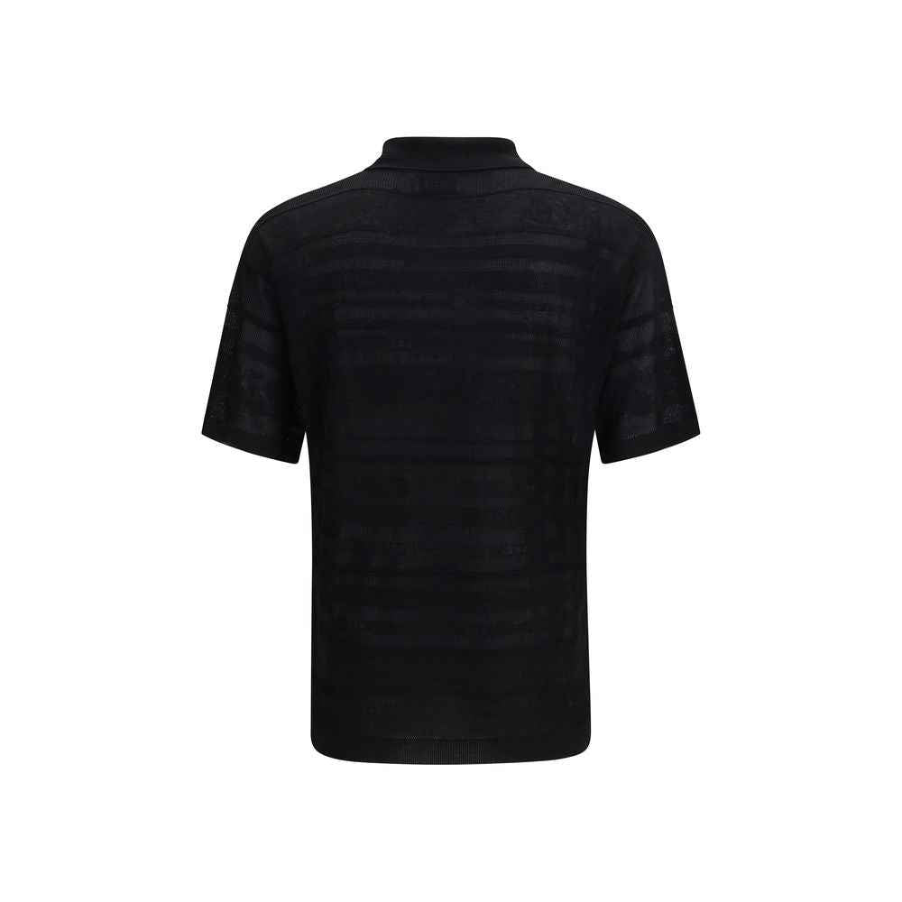 Black Cotton Polo Shirt