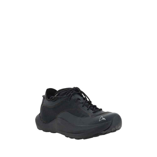 Black Polyester Athletic Sneakers