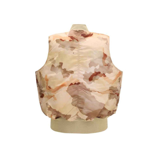 Beige Nylon Biker Jacket