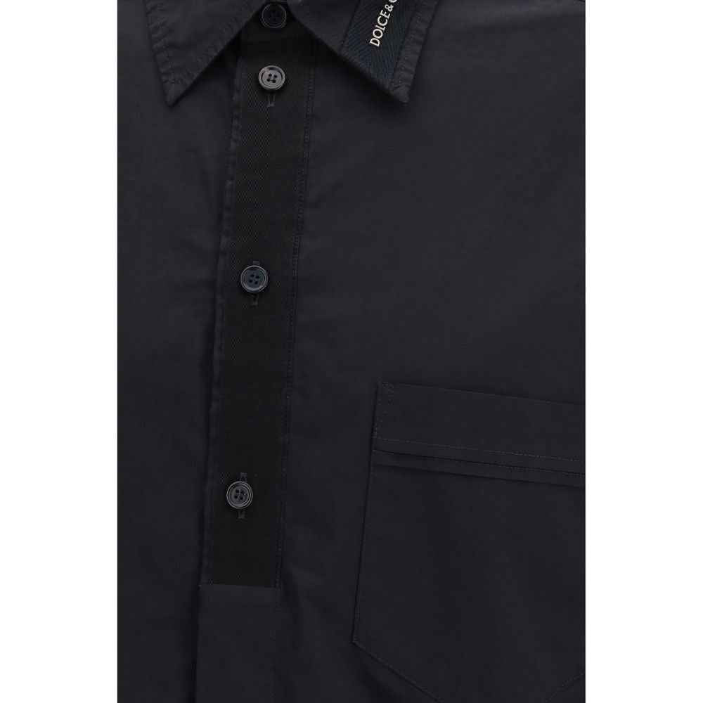 Black Cotton Dress Shirt