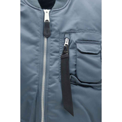 Blue Nylon Sleveless Jacket