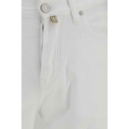 White Cotton Straight-Leg Jeans