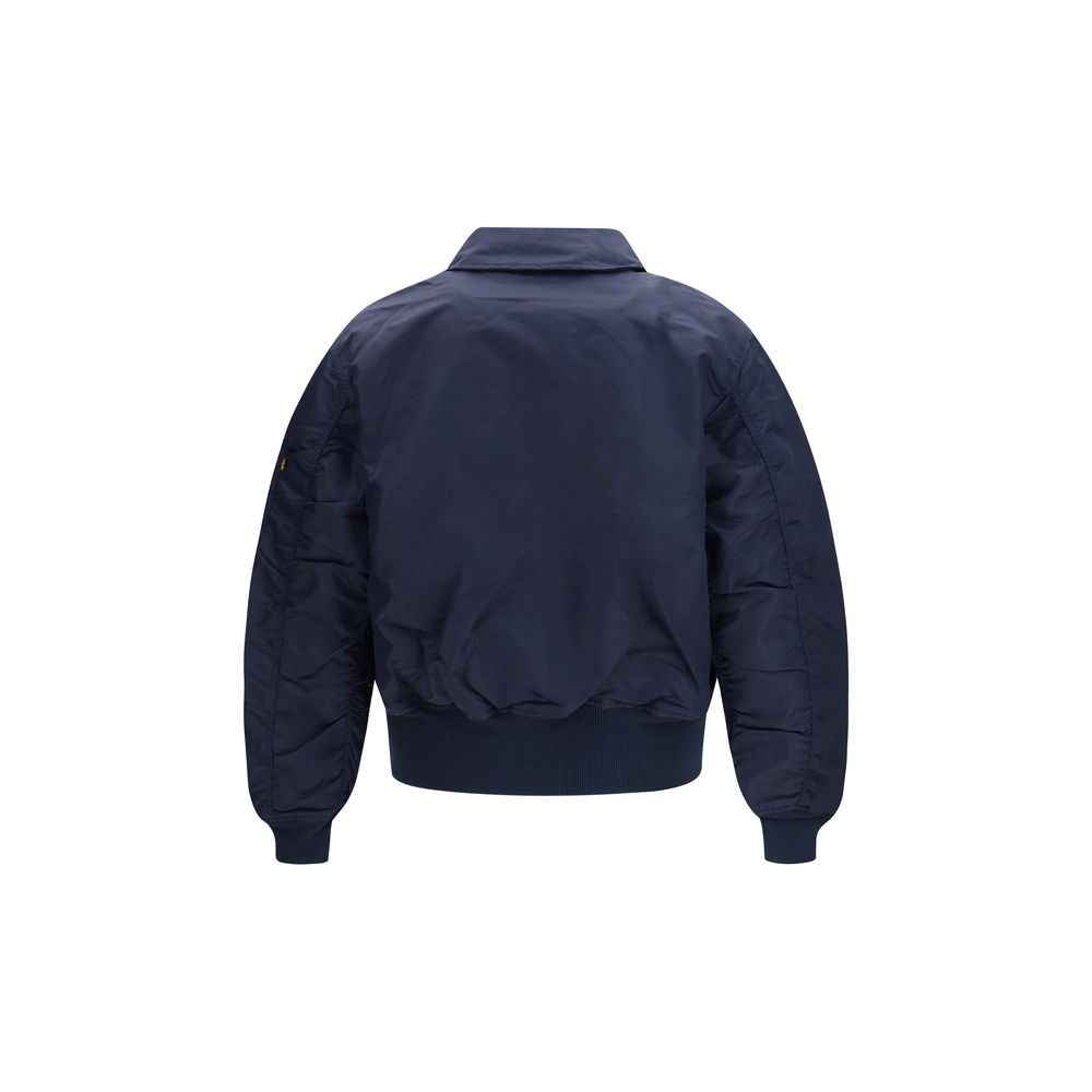 Blue Nylon Bomber