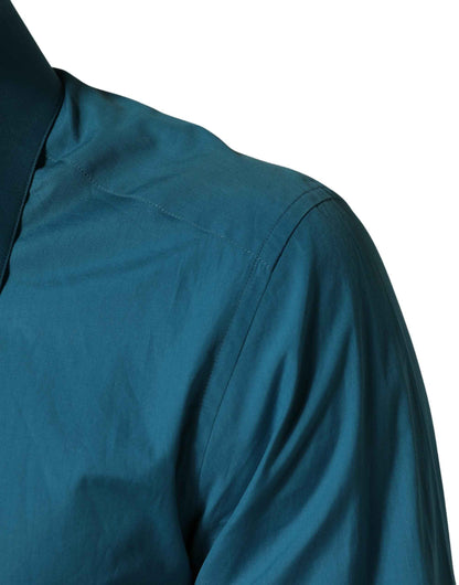 Blue SARTORIA Long Sleeve Cotton Dress Shirt