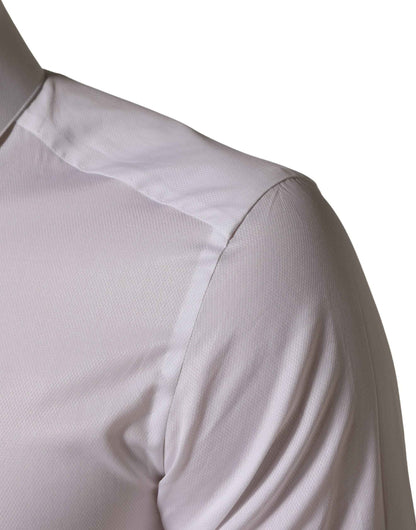 White Cotton Short Sleeves Button Down Shirt