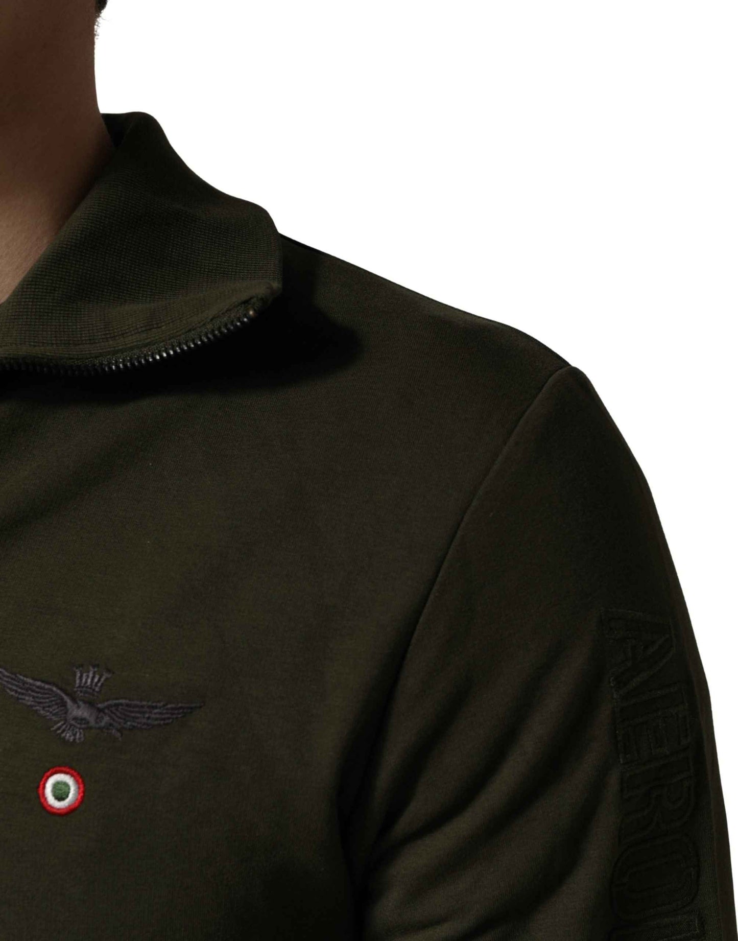 MilitaryGreen HalfZip Sweatshirt Sweater