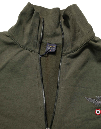 MilitaryGreen HalfZip Sweatshirt Sweater